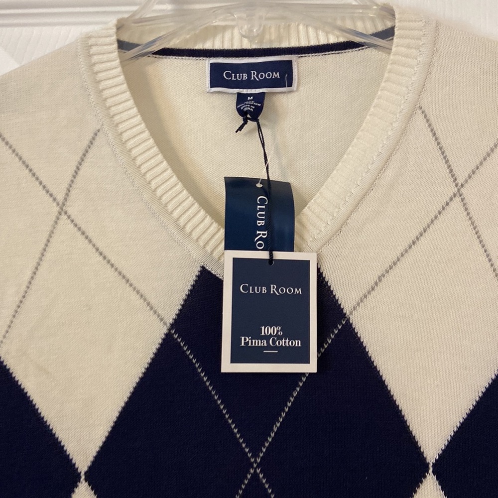 Club Room 100% Pima Cotton Sweater size M brand new with tag it so beautiful - Picture 2 of 8